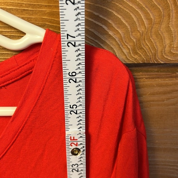 JM collection Women’s long sleeve Tunic Top Md Red Shirt blouse party casual Y2K - Picture 6 of 7